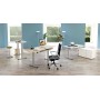 Move 1 base elektrisch höhenverstellbarer Schreibtischrechteckig, T-Fuss-Gestell mit Sideboard 150x80cm