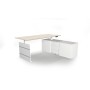 Move 3 elektrisch höhenverstellbarer Schreibtischrechteckig, T-Fuss-Gestell mit Sideboard 180x80cm