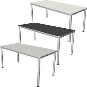 Prime Schreibtisch rechteckig, 4-Fuss-Gestell 160 - 200cm