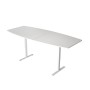 Höhenverstellbarer Konferenztisch Move 3 weiss Tonnenform, T-Fuss-Gestell weiss, 250 x 100 x 72,0 - 120cm