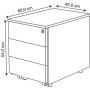 Form 1 Rollcontainer weiss 3 Schubladen 42 x 60 x 54 cm