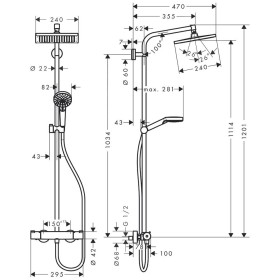 hansgrohe Crometta E 240 1jet Showerpipe hansgrohe Crometta E 240 1jet Showerpipe