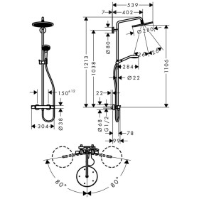 hansgrohe Croma Select 280 Air 1jet Showerpipe