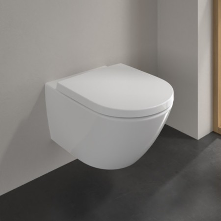 Villeroy & Boch Subway 3.0 Tiefspül-WC spülrandlos, wandhängend, TwistFlush, mit WC-Sitz 8M42S1, Combi-Pack