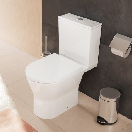 hansgrohe EluPura Original S Stand-WC für aufgesetzten Spülkasten 640 mit horizontalem Abgang AquaChannel Flush, HygieneEffect