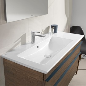 Villeroy & Boch Venticello Schrankwaschtisch Becken links 100 x 50 cm, mit 1 Hahnloch und Überlauf