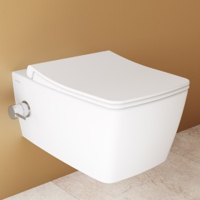 VitrA Aquacare Metropole WC-Set mit Bidetfunktion, mit integrierter Thermostatarmatur, spülrandlos, inkl. Sitz