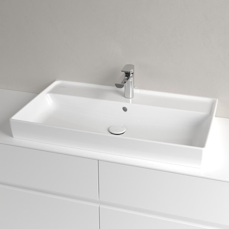 Villeroy & Boch Collaro Schrankwaschtisch 80 cm geschliffen, mit Überlauf, 1 Hahnloch