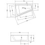 Duravit Paiova Eck-Badewanne 170 x 130 cm Ecke links mit angeformter Schürze und Gestell