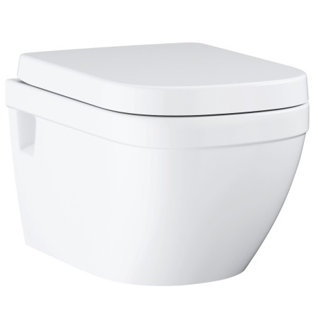 GROHE Euro Keramik Set Wand-Tiefspül-WC spülrandlos, Abgang waagerecht, für Unterputz-Spülkasten