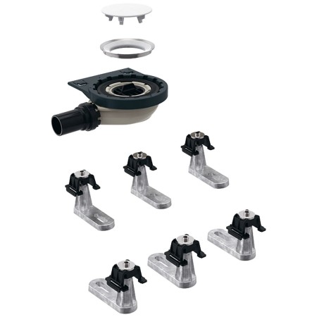 Geberit Rohbauset, zu Setaplano Duschfläche, Sperrwasserhöhe 3 cm, mit 6 Füssen