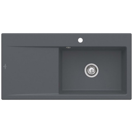 Villeroy & Boch Subway Style 60 FLAT flächenbündige Spüle, Ablaufgarnitur mit Handbetätigung, Becken rechts