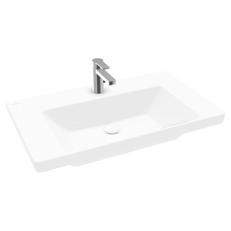 Villeroy & Boch Subway 3.0 Schrankwaschtisch 80 cm, mit 1 Hahnloch, ohne Überlauf