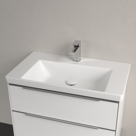 Villeroy & Boch Subway 3.0 Schrankwaschtisch 80 cm, mit 1 Hahnloch, ohne Überlauf