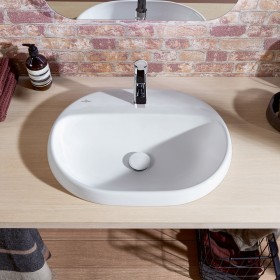 Villeroy & Boch Architectura Einbauwaschbecken 60 x 45 x 17 cm, oval, ohne Überlauf, ungeschliffen