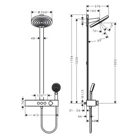 hansgrohe Pulsify Showerpipe 260 2 Strahlarten EcoSmart, mit Shower Tablet Select 400 hansgrohe Pulsify Showerpipe 260 2 Strahlarten EcoSmart, mit Shower Tablet Select 400