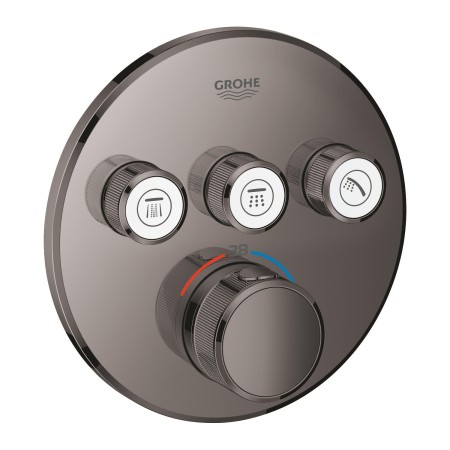 GROHE Grohtherm SmartControl Thermostat Fertigmontageset mit 3 Absperrventilen, runde Ausführung