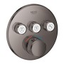 GROHE Grohtherm SmartControl Thermostat Fertigmontageset mit 3 Absperrventilen, runde Ausführung