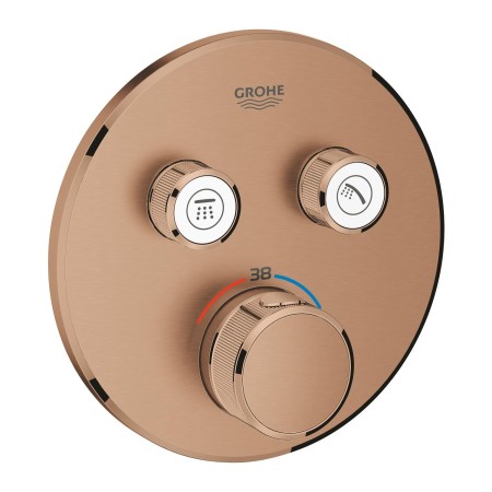 GROHE Grohtherm SmartControl Thermostat Fertigmontageset mit 2 Absperrventilen, runde Ausführung