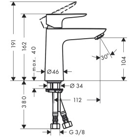 hansgrohe Talis E Einhebel-Waschtischmischer 110 mit Push-Open-Ablaufgarnitur hansgrohe Talis E Einhebel-Waschtischmischer 110 mit Push-Open-Ablaufgarnitur