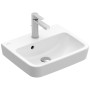 Villeroy & Boch O.novo Aufsatz-Handwaschbecken 45 x 37 cm mit Überlauf, 1 Hahnloch