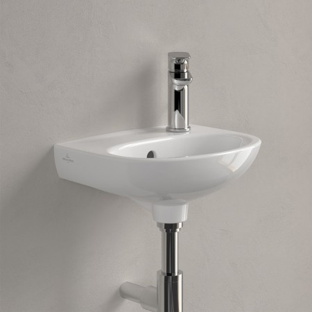 Villeroy & Boch O.novo Handwaschbecken 36 x 27,5 cm, mit Überlauf und Hahnloch rechts