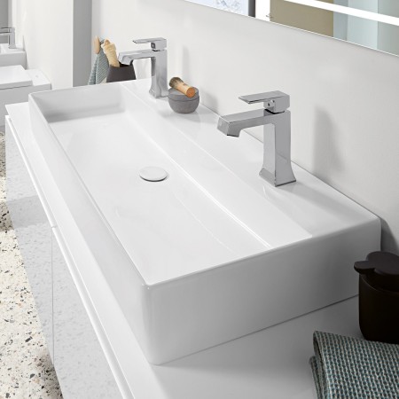 Villeroy & Boch Memento 2.0 Waschtisch 100 cm mit 2 Hahnlöchern, ohne Überlauf