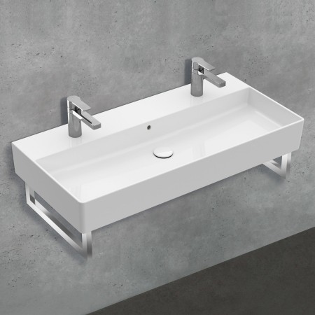 Villeroy & Boch Memento 2.0 Waschtisch 100 cm mit 2 Hahnlöchern, mit Überlauf