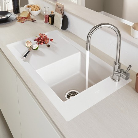 Villeroy & Boch Timeline 50 flat Spüle, Ablaufgarnitur mit Handbetätigung