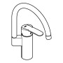 GROHE Wave Cosmopolitan Einhand-Spültischbatterie, 1/2" hoher Auslauf