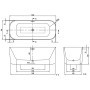 Villeroy & Boch Finion freistehende Badewanne 170 x 70 cm mit Design-Ring