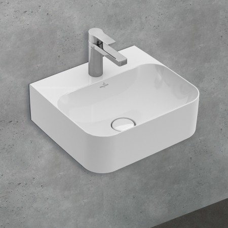 Villeroy & Boch Finion Handwaschbecken 43 x 39 cm mit Hahnloch, ohne Überlauf