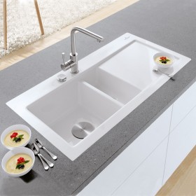 Villeroy & Boch Subway 60 FLAT flächenbündige Spüle, Ablaufgarnitur mit Excenterbetätigung, Becken links
