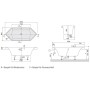 Villeroy & Boch Squaro Duo Sechseckbadewanne 190 x 80 cm, Special Combi Pool Active, Technik Position 1