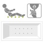 Villeroy & Boch Subway Duo-Badewanne 190 x 90 cm, Airpool Comfort, Technik Position 1, mit Trio Ablaufgarnitur