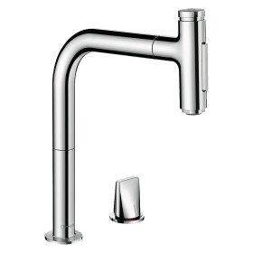 hansgrohe Metris Select M71 2-Loch Einhebel-Küchenmischer 200, Ausziehbrause, 2jet