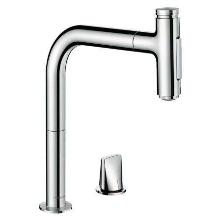 hansgrohe Metris Select M71 2-Loch Einhebel-Küchenmischer 200, Ausziehbrause, 2jet