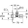 GROHE Eckventil 1/2" x 3/8"