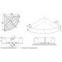 Villeroy & Boch Squaro Eck-Badewanne 145 x 145 cm, Combipool Entry, Technik Position 1, mit Trio Ablaufgarnitur