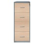 Wolfstahl Hängeregistraturschrank einbahnig 4 Schubladen 40 x 62 x 132 cm silber-ahorn