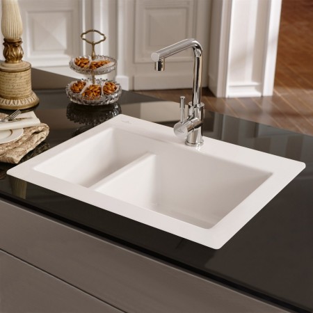 Villeroy & Boch Subway 60 XM FLAT flächenbündige Spüle, Ablaufgarnitur mit Handbetätigung