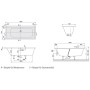 Villeroy & Boch Subway Duo-Badewanne 170 x 75 cm, Special Combi Pool Active, Technik Position 1, mit Trio Ablaufgarnitur