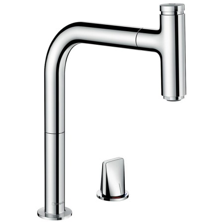 hansgrohe Metris Select M71 2-Loch Einhebel-Küchenmischer 200, Ausziehauslauf, 1jet, sBox