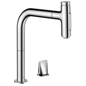 hansgrohe Metris Select M71 2-Loch Einhebel-Küchenmischer 200, Ausziehbrause, 2jet, sBox