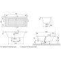 Villeroy & Boch Architectura Duo Badewanne 190 x 90 cm, Airpool Entry, Technik Position 2, mit Trio Ablaufgarnitur