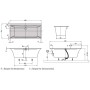 Villeroy & Boch Squaro Edge 12 Duo Badewanne 160 x 75 cm, Special Combi Pool Active, Technik Position 1, mit Trio Ablaufgarnitur