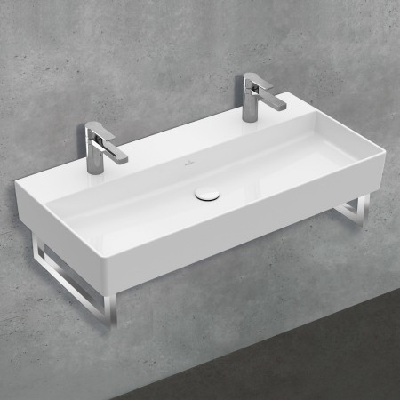 Villeroy & Boch Memento 2.0 Waschtisch 100 cm mit 2 Hahnlöchern, ohne Überlauf