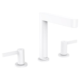 hansgrohe Finoris 3-Loch Waschtischarmatur 160 mit Push-Open Ablaufgarnitur