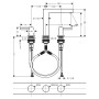 hansgrohe Finoris 3-Loch Waschtischarmatur 160 mit Push-Open Ablaufgarnitur