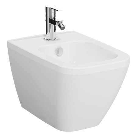 VitrA Integra Square Wand-Bidet mit Überlaufloch, 1 Hahnloch mittig, ohne seitliche Löcher
